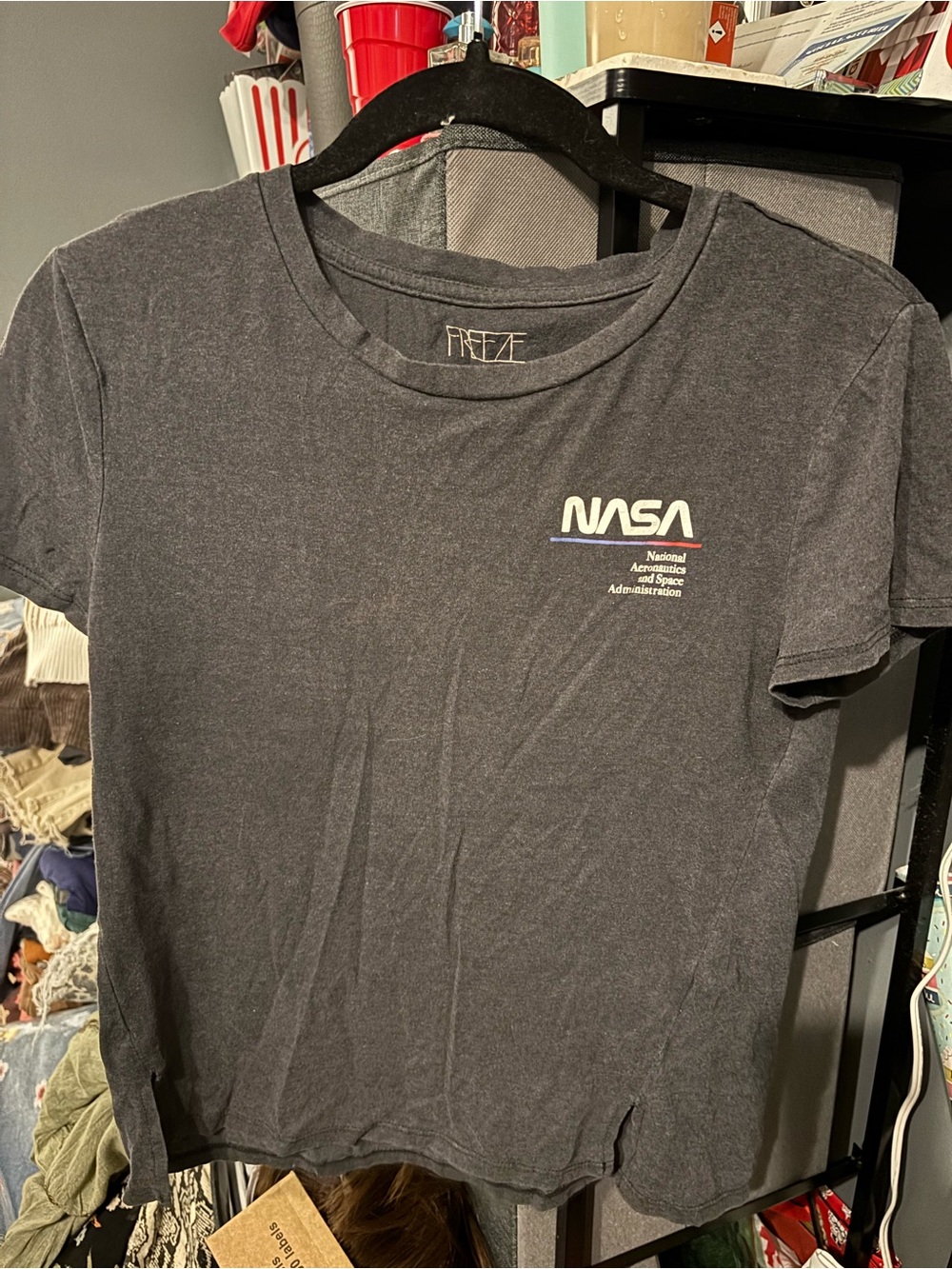 Freeze Black NASA Logo Short Sleeve Tee Small